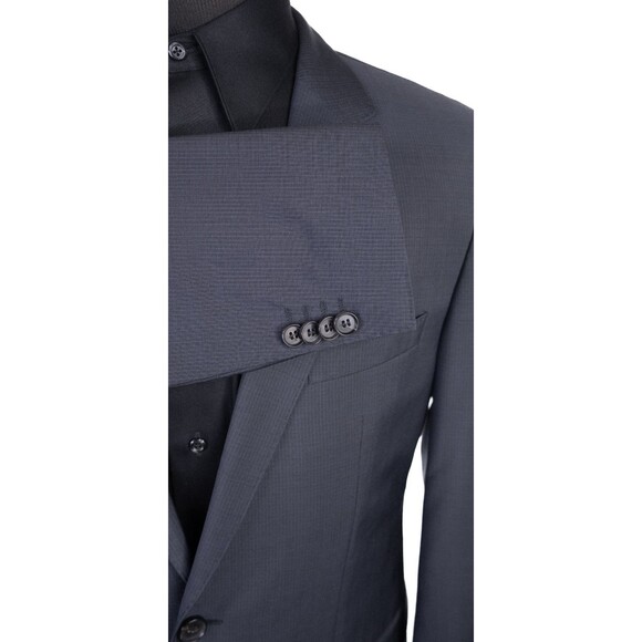 BOSS Hugo Boss Suit Jacket Sport Coat Blazer Sz 40L Striped Gray Wool 2-Button - Picture 6 of 14